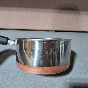 Revere Ware Saucepan 2 Qt Silver Copper Good Stainless Steel Copper Clad 00-g
